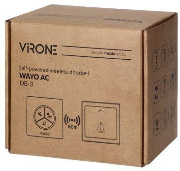 Dzwonek bezprzewodowy VIRONE DB-3 bezbateryjny przycisk,learning system,80m Dzwonek bezprzewodowy VIRONE DB-3 bezbateryjny przycisk,learning system,80m