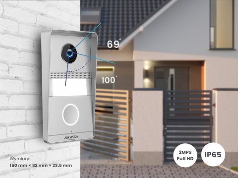 WIDEODOMOFON HIKVISION DS-KIS101-P/Surface 2-ŻYŁOWY WIDEODOMOFON HIKVISION DS-KIS101-P/Surface 2-ŻYŁOWY