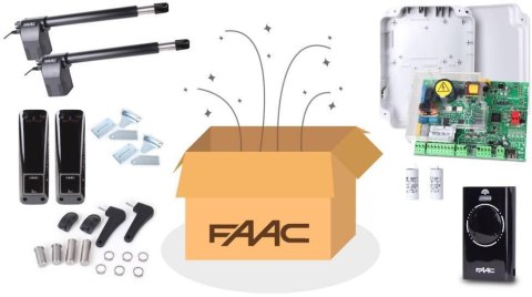 Zestaw Alfa SHORT - FAAC 414 do 6m bram dwuskrzydłowych Zestaw Alfa SHORT - FAAC 414 do 6m bram dwuskrzydłowych