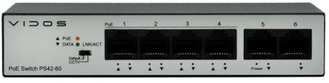 Switch PoE 4 portowy VIDOS ONE PS 42/60 Switch PoE 4 portowy VIDOS ONE PS 42/60