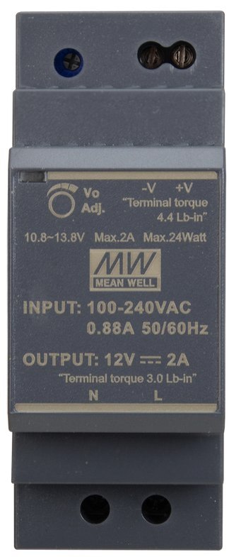ZASILACZ IMPULSOWY NA SZYNĘ DIN MEAN WELL HDR-30-12 12V/30W/2A ZASILACZ IMPULSOWY NA SZYNĘ DIN MEAN WELL HDR-30-12 12V/30W/2A