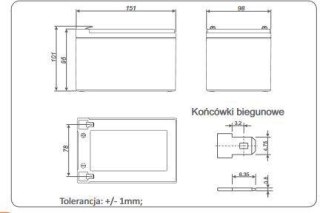 Akumulator AGM ALARMTEC serii BP 12V 12Ah