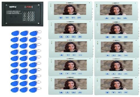 Laskomex system wideo-domofonu 10 lakatorów, 1 wejście , czytnik rfid. Laskomex system wideo-domofonu 10 lakatorów, 1 wejście , czytnik rfid.