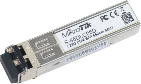 MODUŁ SFP MIKROTIK S-85DLC05D 1.25G MM 550m 850nm MODUŁ SFP MIKROTIK S-85DLC05D 1.25G MM 550m 850nm
