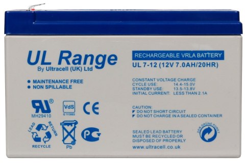 Akumulator AGM ULTRACELL UL 12V 7Ah UL7-12 Akumulator AGM ULTRACELL UL 12V 7Ah UL7-12