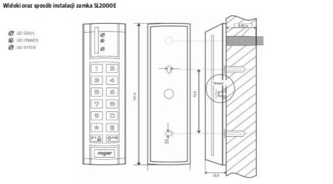 Zamek szyfrowy ROGER SL2000E Zamek szyfrowy ROGER SL2000E
