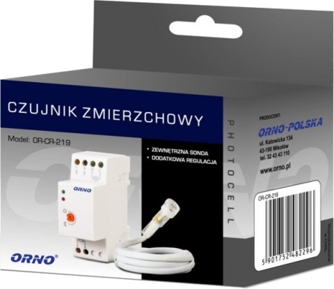 Czujnik zmierzchowy na szynę DIN ORNO OR-CR-219 Czujnik zmierzchowy na szynę DIN ORNO OR-CR-219