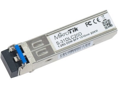 MODUŁ SFP MIKROTIK S-31DLC20D 1.25G SM 20km 1310nm MODUŁ SFP MIKROTIK S-31DLC20D 1.25G SM 20km 1310nm