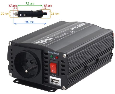 PRZETWORNICA VOLT POLSKA IPS-500 12V / 230V 350/500 W PRZETWORNICA VOLT POLSKA IPS-500 12V / 230V 350/500 W