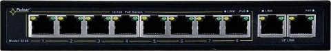 SWITCH POE PULSAR S108 10-PORTÓW (8xPoE + 2xUPLINK) IEEE 802.3af/at, 48VDC / 30W/port (PoE+) 120W SWITCH POE PULSAR S108 10-PORTÓW (8xPoE + 2xUPLINK) IEEE 802.3af/at, 48VDC / 30W/port (PoE+) 120W