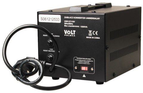 Transformator VOLT POLSKA 230V/110V 1000VA Transformator VOLT POLSKA 230V/110V 1000VA