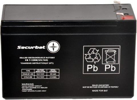 Akumulator AGM SECURBAT 12V 7Ah Akumulator AGM SECURBAT 12V 7Ah