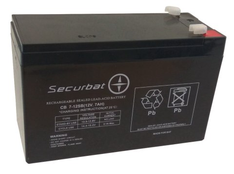 Akumulator AGM SECURBAT 12V 7Ah Akumulator AGM SECURBAT 12V 7Ah