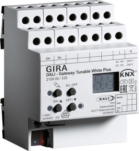 GIRA Bramka DALI Tunable WH Plus KNX 210800 GIRA Bramka DALI Tunable WH Plus KNX 210800