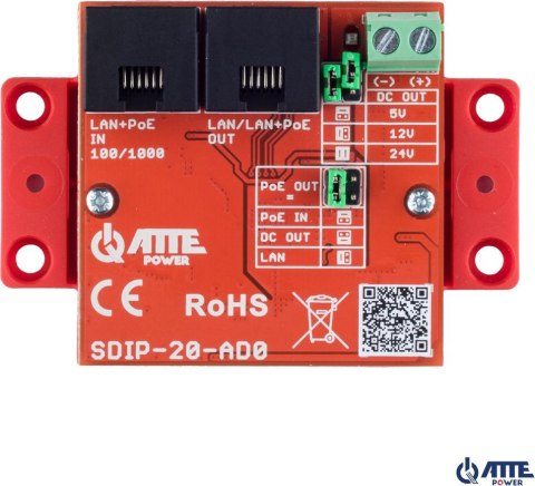 Adapter PoE obniżający napięcie ATTE SDIP-20-AD0 Adapter PoE obniżający napięcie ATTE SDIP-20-AD0
