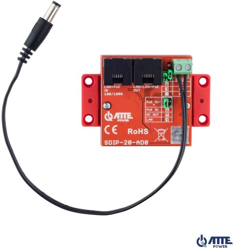 Adapter PoE obniżający napięcie ATTE SDIP-20-AD0 Adapter PoE obniżający napięcie ATTE SDIP-20-AD0