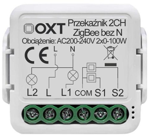 Moduł OXT mini 2 obwody ZigBee Tuya Moduł OXT mini 2 obwody ZigBee Tuya