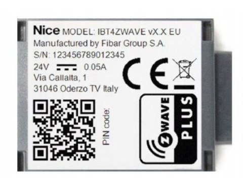 Interfejs NICE IBT4ZWAVE Interfejs NICE IBT4ZWAVE
