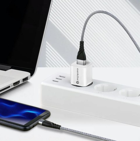 ŁADOWARKA SIECIOWA everActive GaN SC-390Q 30W 1xUSB-C 1xUSB-A PD PPS ŁADOWARKA SIECIOWA everActive GaN SC-390Q 30W 1xUSB-C 1xUSB-A PD PPS