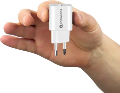 ŁADOWARKA SIECIOWA everActive GaN SC-390Q 30W 1xUSB-C 1xUSB-A PD PPS ŁADOWARKA SIECIOWA everActive GaN SC-390Q 30W 1xUSB-C 1xUSB-A PD PPS