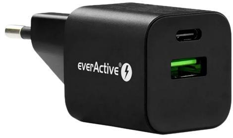 ŁADOWARKA SIECIOWA everActive GaN SC-390QB 30W 1xUSB-C 1xUSB-A PD PPS ŁADOWARKA SIECIOWA everActive GaN SC-390QB 30W 1xUSB-C 1xUSB-A PD PPS