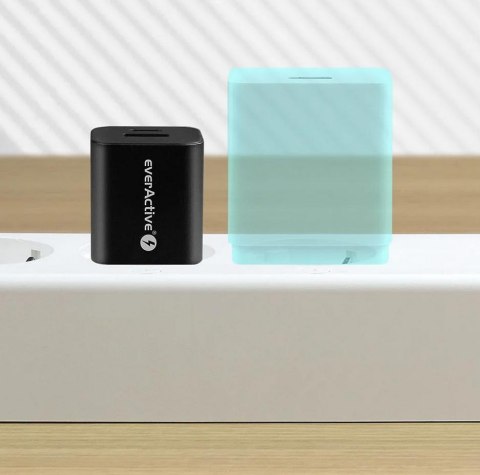 ŁADOWARKA SIECIOWA everActive GaN SC-390QB 30W 1xUSB-C 1xUSB-A PD PPS ŁADOWARKA SIECIOWA everActive GaN SC-390QB 30W 1xUSB-C 1xUSB-A PD PPS