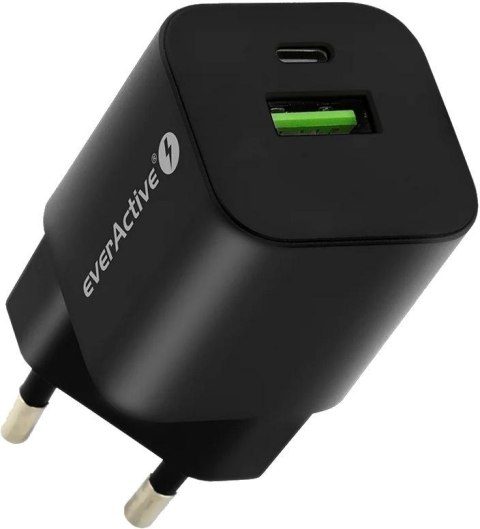 ŁADOWARKA SIECIOWA everActive GaN SC-390QB 30W 1xUSB-C 1xUSB-A PD PPS ŁADOWARKA SIECIOWA everActive GaN SC-390QB 30W 1xUSB-C 1xUSB-A PD PPS