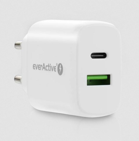 ŁADOWARKA SIECIOWA everActive SC-370Q 25W 1xUSB-C 1xUSB-A PD PPS ŁADOWARKA SIECIOWA everActive SC-370Q 25W 1xUSB-C 1xUSB-A PD PPS