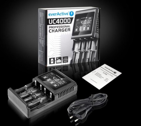 Ładowarka do akumulatorków cylindrycznych Li-ion oraz Ni-MH everActive UC-4000 Ładowarka do akumulatorków cylindrycznych Li-ion oraz Ni-MH everActive UC-4000