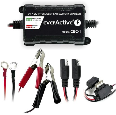 Ładowarka prostownik do akumulatorów 6V/12V everActive 14V/1A CBC-1 Ładowarka prostownik do akumulatorów 6V/12V everActive 14V/1A CBC-1