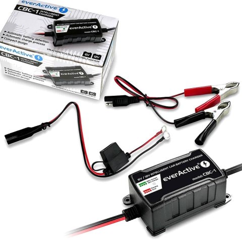 Ładowarka prostownik do akumulatorów 6V/12V everActive 14V/1A CBC-1 Ładowarka prostownik do akumulatorów 6V/12V everActive 14V/1A CBC-1