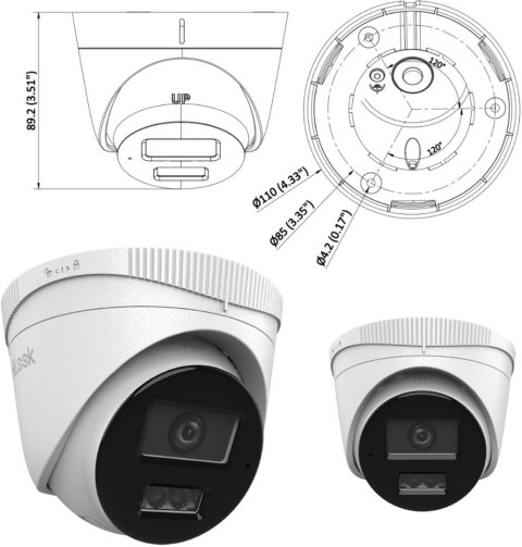 Kamera IP Hilook by Hikvision kopułka 4MP IPCAM-T4-30DL 2.8mm Kamera IP Hilook by Hikvision kopułka 4MP IPCAM-T4-30DL 2.8mm