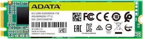 Dysk SSD Adata SU650 Ultimate 1TB M.2 2280 TLC 3D SATA Dysk SSD Adata SU650 Ultimate 1TB M.2 2280 TLC 3D SATA