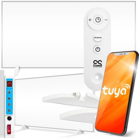 PANEL GRZEJNIK NA PODCZERWIEŃ PROMIENNIK IR 720W + WiFi CR-720TWP TUYA srebrny PANEL GRZEJNIK NA PODCZERWIEŃ PROMIENNIK IR 720W + WiFi CR-720TWP TUYA srebrny