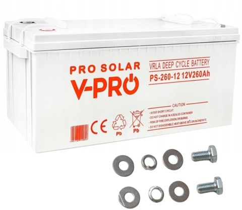 AKUMULATOR VOLT POLSKA DEEP CYCLE VPRO SOLAR 12V 260AH VRLA BEZOBSŁUGOWY AKUMULATOR VOLT POLSKA DEEP CYCLE VPRO SOLAR 12V 260AH VRLA BEZOBSŁUGOWY