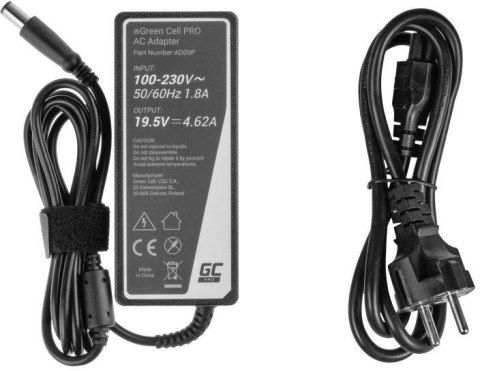 ZASILACZ ŁADOWARKA DO LAPTOPA DELL Green Cell PRO AD09P 19,5V 4,62A 90W 7,4mm/5,0mm ZASILACZ ŁADOWARKA DO LAPTOPA DELL Green Cell PRO AD09P 19,5V 4,62A 90W 7,4mm/5,0mm