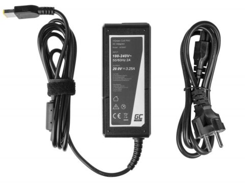 ZASILACZ ŁADOWARKA DO LAPTOPA LENOVO Green Cell PRO AD38AP 20V 3,25A 65W Slim Tip ZASILACZ ŁADOWARKA DO LAPTOPA LENOVO Green Cell PRO AD38AP 20V 3,25A 65W Slim Tip