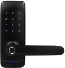Klamka z kontrolerem dostępu biometria, TTLock/TTHotel, Mifare, szyfrator czarna