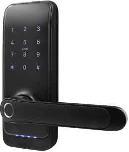 Klamka z kontrolerem dostępu biometria, TTLock/TTHotel, Mifare, szyfrator czarna