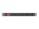 LISTWA ZASILAJĄCA RACK PDU 1U 10A 10X IEC C13 2M CZARNA C14 Lanberg