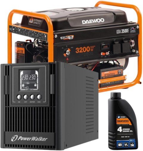 ZESTAW AWARYJNEGO ZASILANIA AGREGAT DAEWOO GDA 3500E + UPS POWERWALKER VFI 1000 AT FR ZESTAW AWARYJNEGO ZASILANIA AGREGAT DAEWOO GDA 3500E + UPS POWERWALKER VFI 1000 AT FR