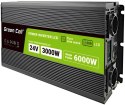 PRZETWORNICA NAPIĘCIA Green Cell PowerInverter LCD 24V / 230V 3000/6000W CZYSTA SINUSOIDA PRZETWORNICA NAPIĘCIA Green Cell PowerInverter LCD 24V / 230V 3000/6000W CZYSTA SINUSOIDA