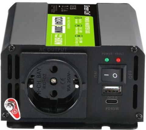 PRZETWORNICA NAPIĘCIA INVERTER Green Cell DUO 12/24V - 230V 300W/600W MODYFIKOWANA SINUSOIDA PRZETWORNICA NAPIĘCIA INVERTER Green Cell DUO 12/24V - 230V 300W/600W MODYFIKOWANA SINUSOIDA