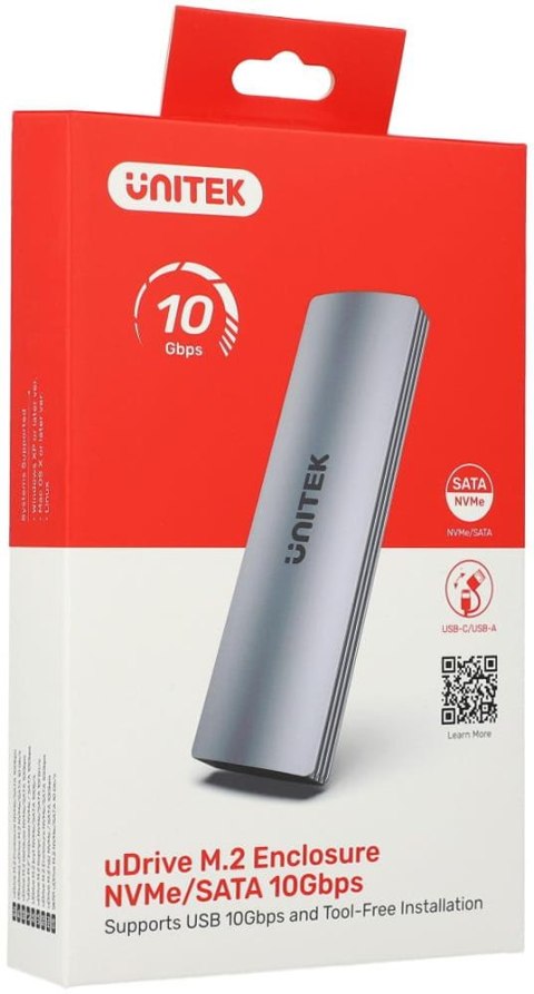 Obudowa dysku Unitek S1230A M.2 NVMe/SATA 10Gbps Obudowa dysku Unitek S1230A M.2 NVMe/SATA 10Gbps