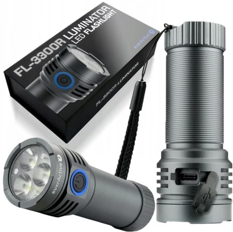 Latarka ręczna 3x Osram P9 10W LED everActive FL-3300R Luminator 3300 lumenów IPX4 Latarka ręczna 3x Osram P9 10W LED everActive FL-3300R Luminator 3300 lumenów IPX4