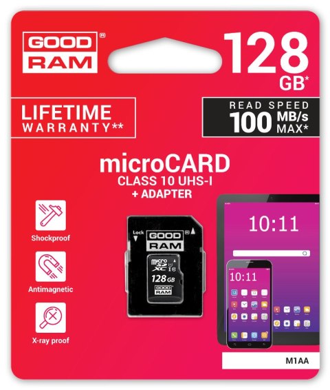 Karta pamięci microSD GOODRAM UHS-I 128GB Karta pamięci microSD GOODRAM UHS-I 128GB