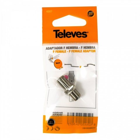 Przejściówka "F" Televes żeńskie - żeńskie (beczka) ref. 4173 Przejściówka "F" Televes żeńskie - żeńskie (beczka) ref. 4173