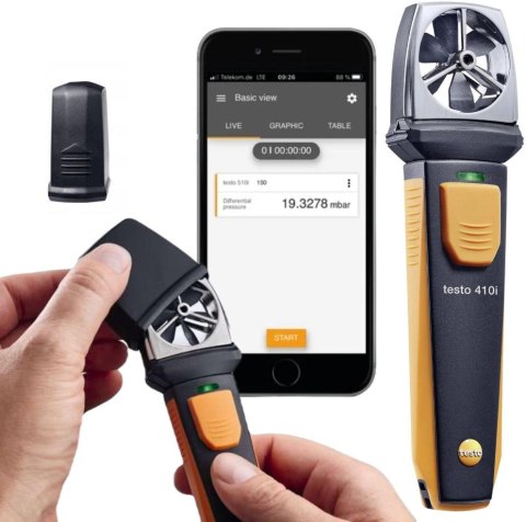 Anemometr wiatraczkowy Testo 410i SmartSonda Anemometr wiatraczkowy Testo 410i SmartSonda