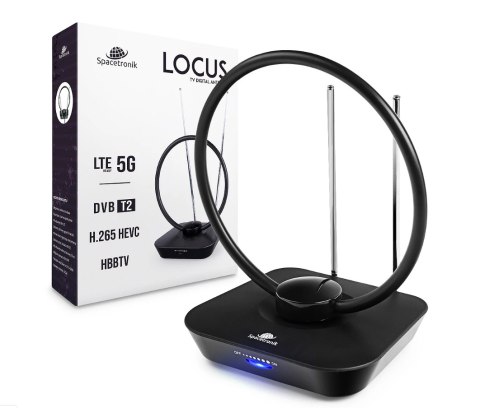 Antena pokojowa DVB-T2 Spacetronik Locus TV zasilacz 45dB Antena pokojowa DVB-T2 Spacetronik Locus TV zasilacz 45dB