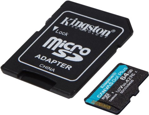 Karta pamięci microSD Kingston Canvas Go Plus microSDXC C10 UHS-I 64GB Karta pamięci microSD Kingston Canvas Go Plus microSDXC C10 UHS-I 64GB